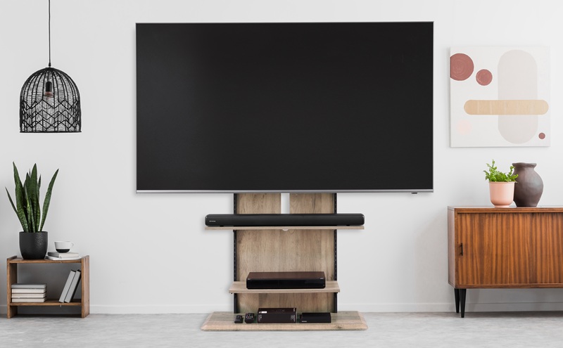 テレビ台 スタンドテレビ台 UTS-900R-LN ライトナチュラル テレビスタンド ハイタイプ おしゃれ アイリスオーヤマ テレビ台 壁掛け風 テレビ台 木目調 テレビボード スタンドテレビ台 省スペース スリム 高さ調節 自立 新生活 65型 65インチ 75型