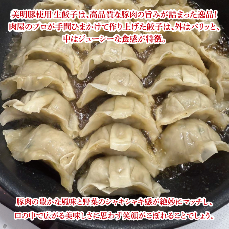 【数量限定】【最短7日発送】ブランド豚 肉屋が作る 美明豚 生餃子 24個入り×3パック 肉 豚肉  国産 茨城県産 すぐ 届く(HI-6)