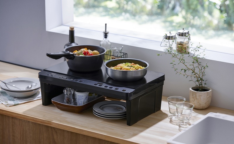 IH 2口IHコンロスタンド付き IHK-WT41S-B IHクッキングヒーター IHコンロ アイリスオーヤマ 2口コンロ コンパクト 工事不要 脚付き 調理 調理家電 キッチン キッチン家電 台所 ギフト プレゼント お祝い 新生活 おすすめ 人気 新生活