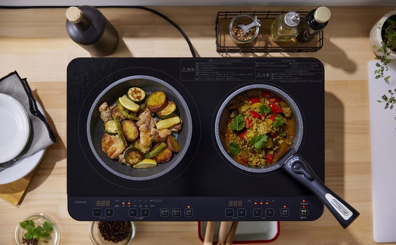 IH 2口IHコンロスタンド付き IHK-WT41S-B IHクッキングヒーター IHコンロ アイリスオーヤマ 2口コンロ コンパクト 工事不要 脚付き 調理 調理家電 キッチン キッチン家電 台所 ギフト プレゼント お祝い 新生活 おすすめ 人気 新生活