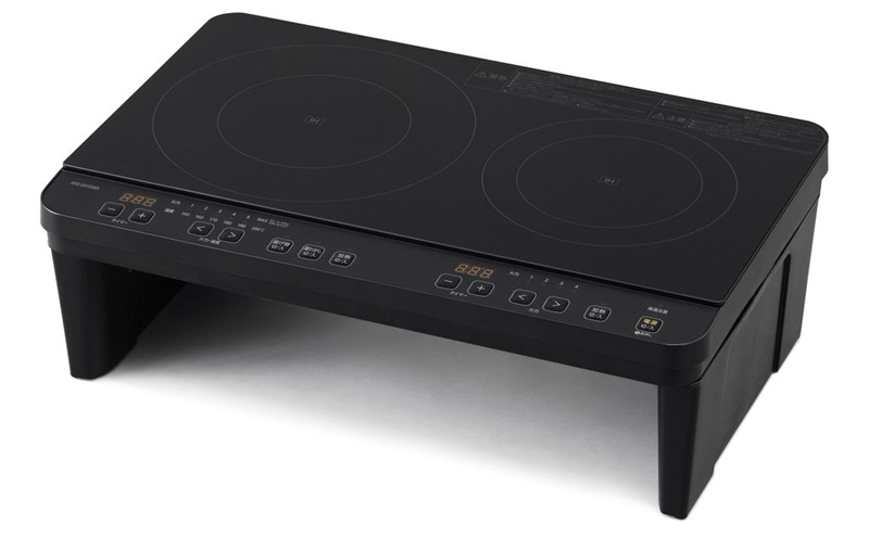IH 2口IHコンロスタンド付き IHK-WT41S-B IHクッキングヒーター IHコンロ アイリスオーヤマ 2口コンロ コンパクト 工事不要 脚付き 調理 調理家電 キッチン キッチン家電 台所 ギフト プレゼント お祝い 新生活 おすすめ 人気 新生活