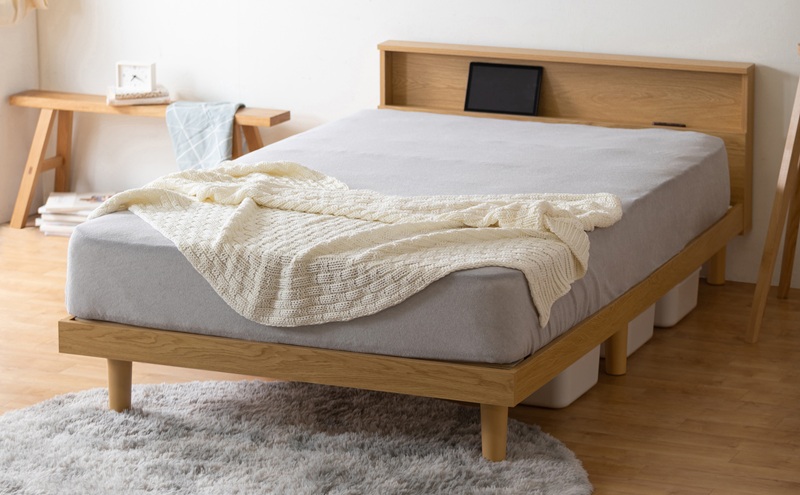 ベッド すのこベッドＳ SNB-S ナチュラル アイリスオーヤマ すのこ S シングル ヘッドボード付き 2口コンセント 宮付き 宮棚付き ベッドフレーム 通気性 新生活