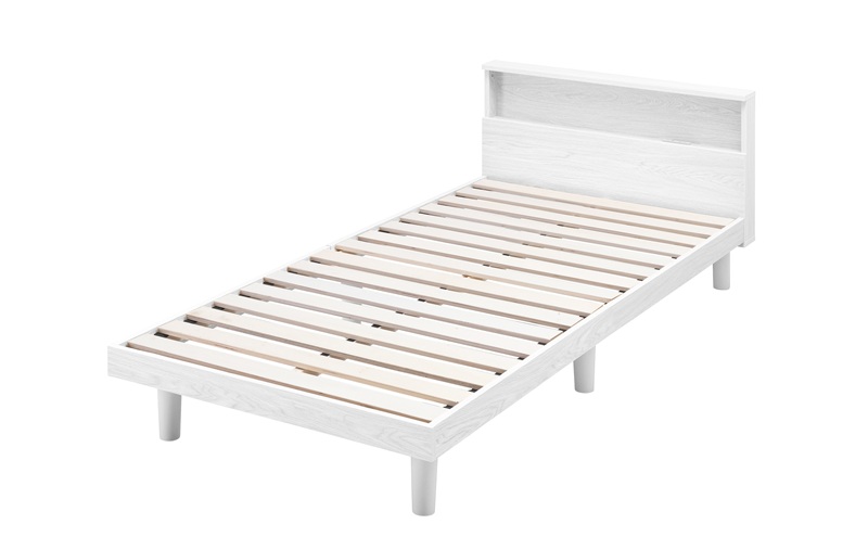 ベッド すのこベッドＳ SNB-S ホワイト アイリスオーヤマ すのこ S シングル ヘッドボード付き 2口コンセント 宮付き 宮棚付き ベッドフレーム 通気性 新生活