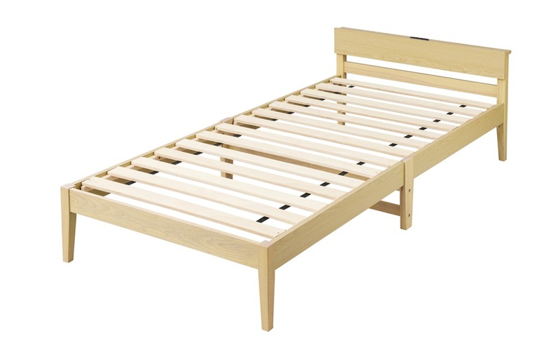 ベッド 組立簡単すのこベッド 宮付き ESB02-S ナチュラル すのこ シングル 宮付き 宮付きベッド 通気性 組み立て簡単 組立