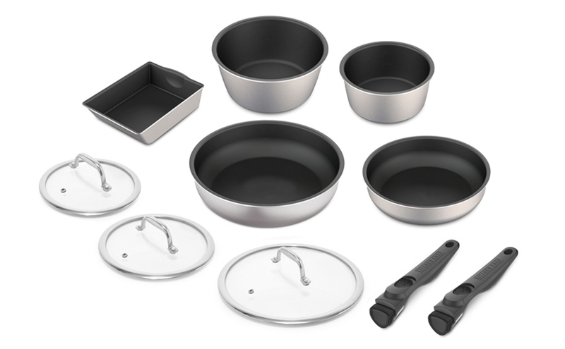 フライパンセット ダイヤモンドグレイス 10点セット DG-S10S シルバー アイリスオーヤマ ダイヤモンドコートパン なべ 料理 ダイヤモンドコーティング 耐摩耗性 調理器具 ih ガス オーブン対応 卵焼き機 エッグパン 取っ手外せる