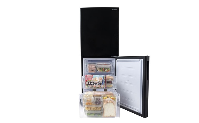 冷凍冷蔵庫 153L IRSN-HF15A-B ブラック 冷蔵庫 2ドア アイリスオーヤマ ファン式 自動霜取り スリム 冷蔵 冷凍庫 薄型 右開き 急冷モード 新生活 一人暮らし
