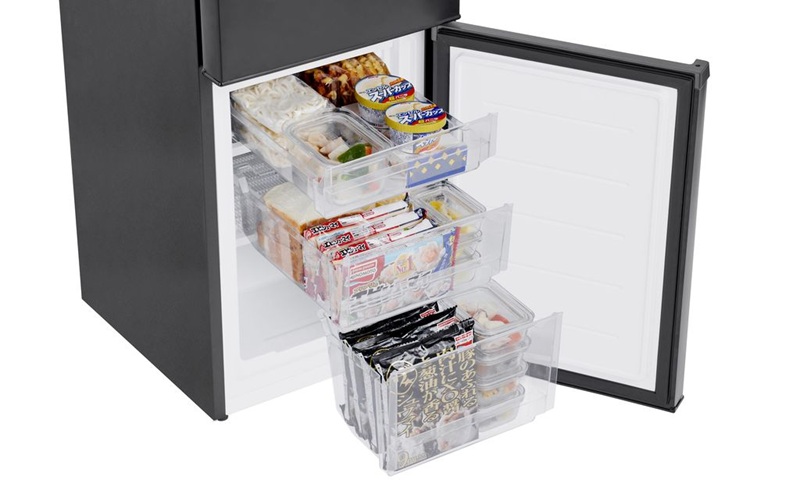 冷凍冷蔵庫 170L IRSD-17A-BH ナチュラルブラック 冷蔵庫 2ドア アイリスオーヤマ 直冷式 スリム 冷蔵 冷凍庫 薄型 右開き 新生活 一人暮らし