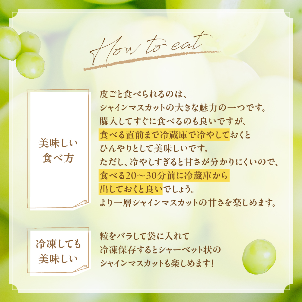 山梨県甲斐市のふるさと納税 【来年（2026年/令和8年）発送＜先行予約＞】 シャインマスカット　2.0kg相当　人気　おすすめ　国産　贈答　ギフト　お取り寄せ　　山梨県産　産地直送　フルーツ　果物　くだもの　ぶどう　ブドウ　葡萄　シャイン　シャインマスカット　新鮮　AD-84
