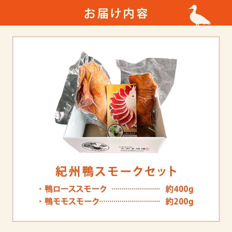 AK7004_紀州鴨セット(ローススモーク約400g モモスモーク約200g）※到着希望日（時期）指定不可