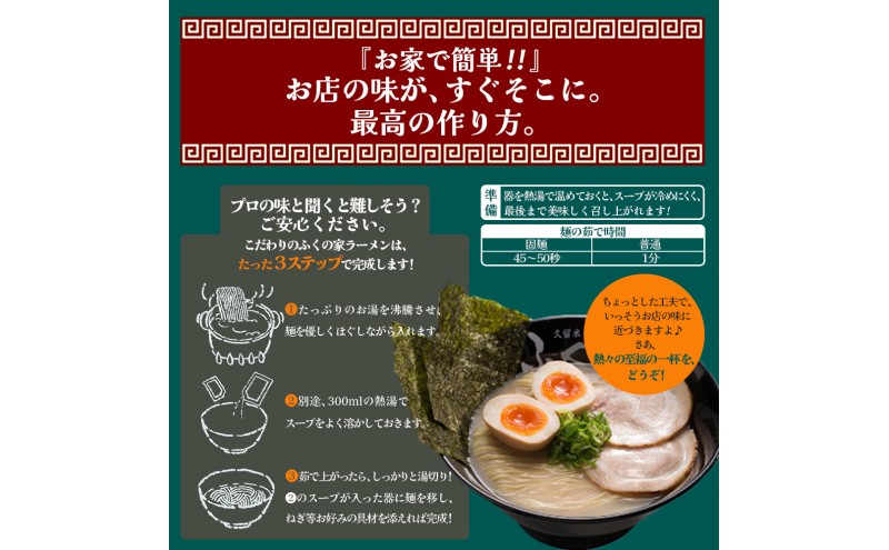 定期便 6回 【月間1万人来店！】本場久留米の味！「ふくの家」濃厚豚骨ラーメン4食 【ポスト投函】 6ヶ月 お楽しみ ラーメン 麺 豚骨 とんこつ 豚骨ラーメン 福岡県