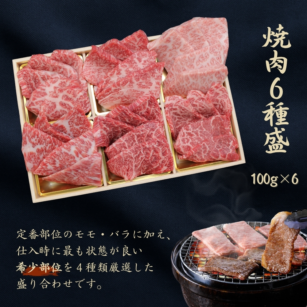 京都府産黒毛和牛【京の肉】 希少部位入り焼肉セット梅 6種盛 600g(100g×6)