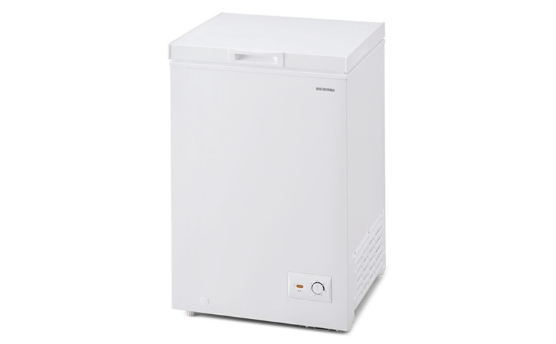 冷凍庫 上開き式冷凍庫 100L ICSD-10C-W ホワイト アイリスオーヤマ 上開き 省エネ 冷凍 食品 氷 保存 コンパクト 温度調節 まとめ買い 静音 冷凍食品 ストック バスケット付