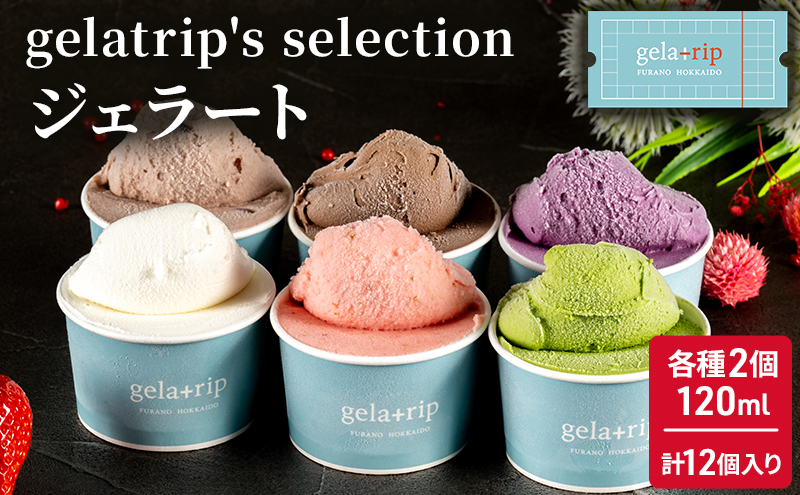 [セゾン限定] gelatrip's selection ジェラート12個 BOX 北海道 上富良野町 アイス アイスクリーム ジェラート デザート ギフト 贈呈 贈り物 ミルク 生乳 牛乳 お菓子 スイーツ 冷凍