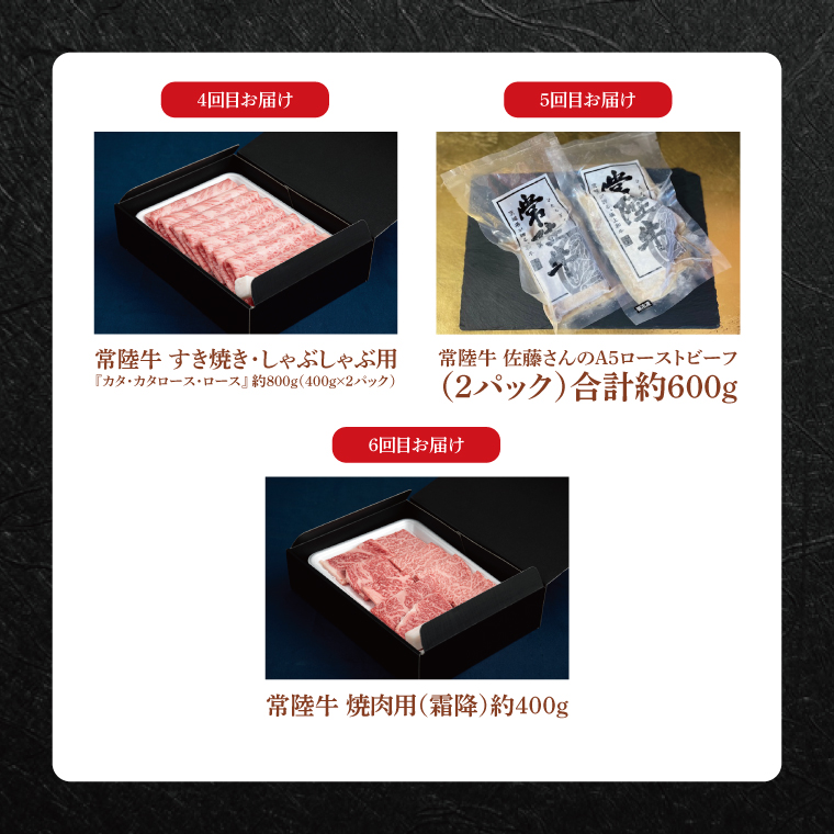 【常陸牛】肉の藤井商店（定期便）常陸牛プレミアムセレクション ～極上の６か月～（茨城県共通返礼品）｜定期便 6か月 豪華常陸牛定期配送 プレミアムセレクション 極上牛肉 極上常陸牛  毎月お届け 最高級牛肉 ギフト定期便 豪華牛肉 A5 厳選 サーロイン モモステーキ A5ローストビーフ 希少部位 イチボステーキ 高級ステーキ 特選ステーキ 霜降 すきやき しゃぶしゃぶ用 ローストビーフ お中元 お歳暮 国産 牛肉 お肉 最高級 ブランド牛 贈答 化粧箱 黒毛和牛 和牛 国産黒毛和牛 国産牛(FL-31)