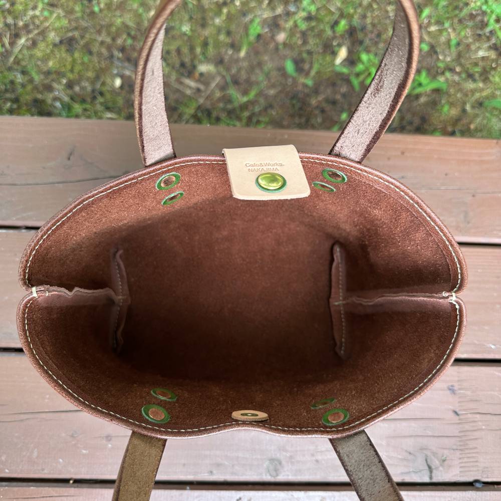 84-8 【年内配送12月15日入金まで】本革ミニトートバッグ（ブラウン）【レザークラフト】 within2025