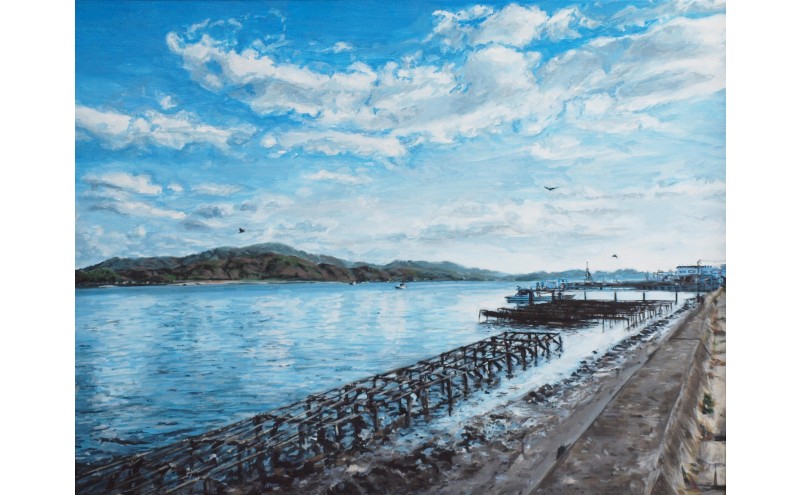 油絵で高級感のある風景画を描きます（33×24cm）