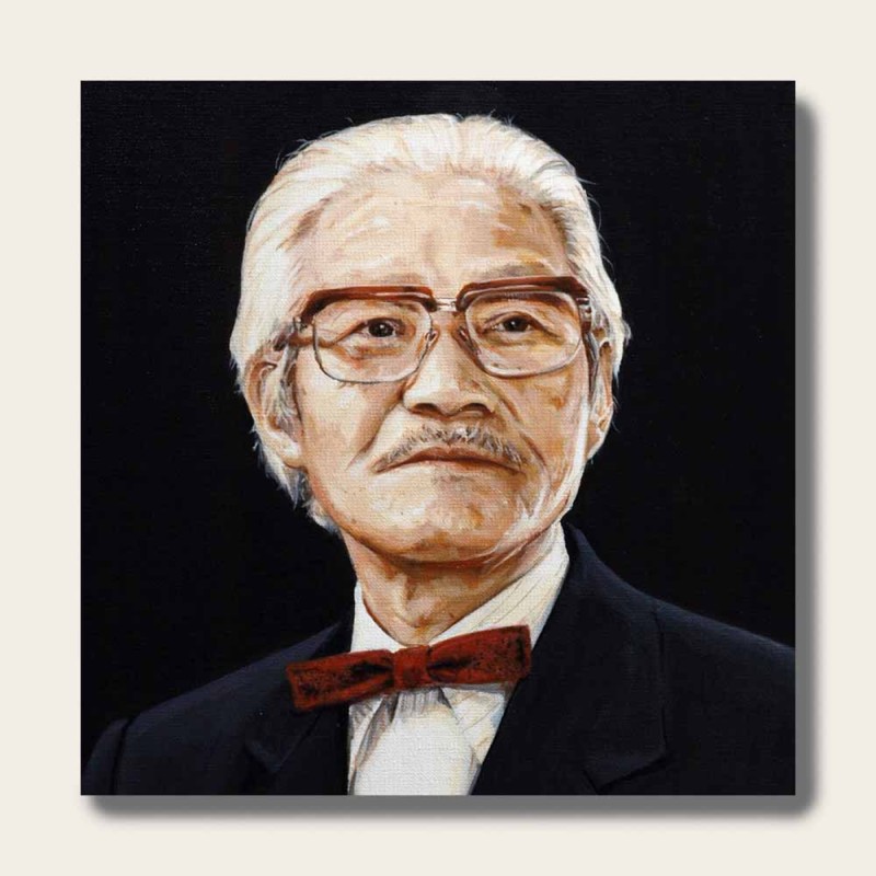 油絵で小さな人物画を描きます（18×18cm・背景無地）