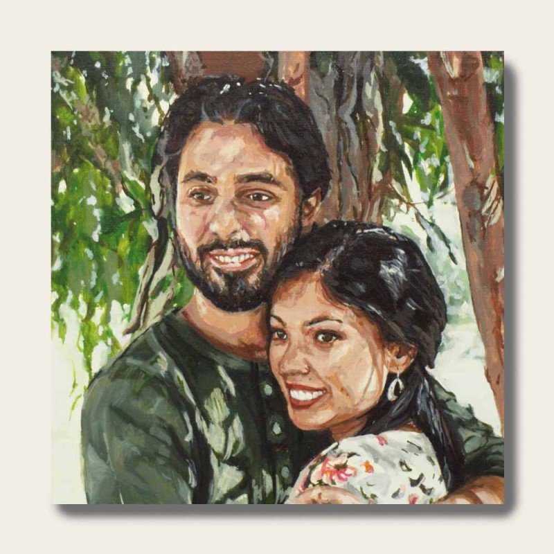 油絵で小さな人物画を描きます（18×18cm・背景あり）（福岡県大刀洗町