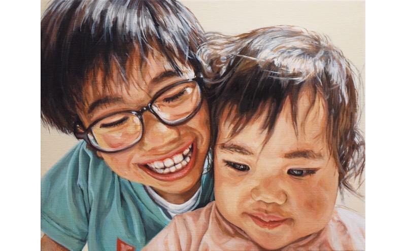 油絵で高級感のある肖像画を描きます（33×24cm・背景無地）