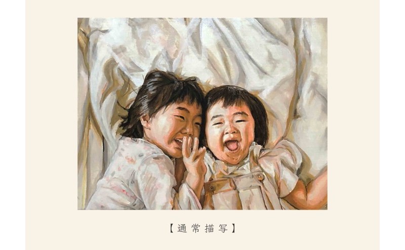 油絵で高級感のある肖像画を描きます（41×32cm・背景あり）