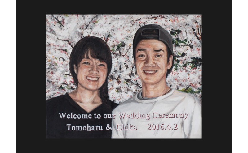 油絵で高級感のある肖像画を細密に描きます（41×32cm・背景あり）