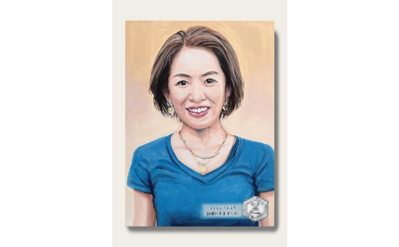 油絵で高級感のある肖像画を描きます（53×45cm・背景無地）