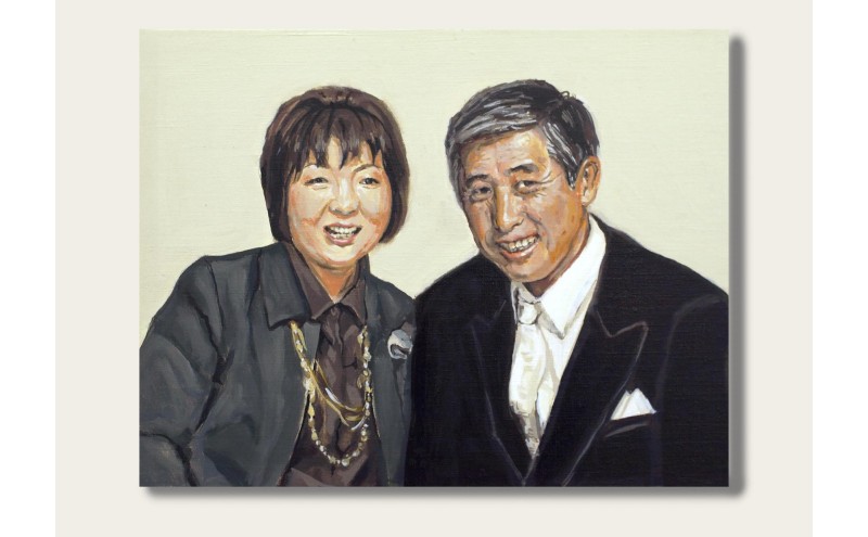 油絵で高級感のある肖像画を描きます（53×45cm・背景無地）