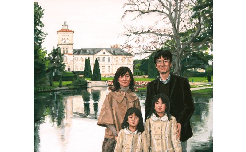 油絵で高級感のある肖像画を描きます（53×45cm・背景あり）