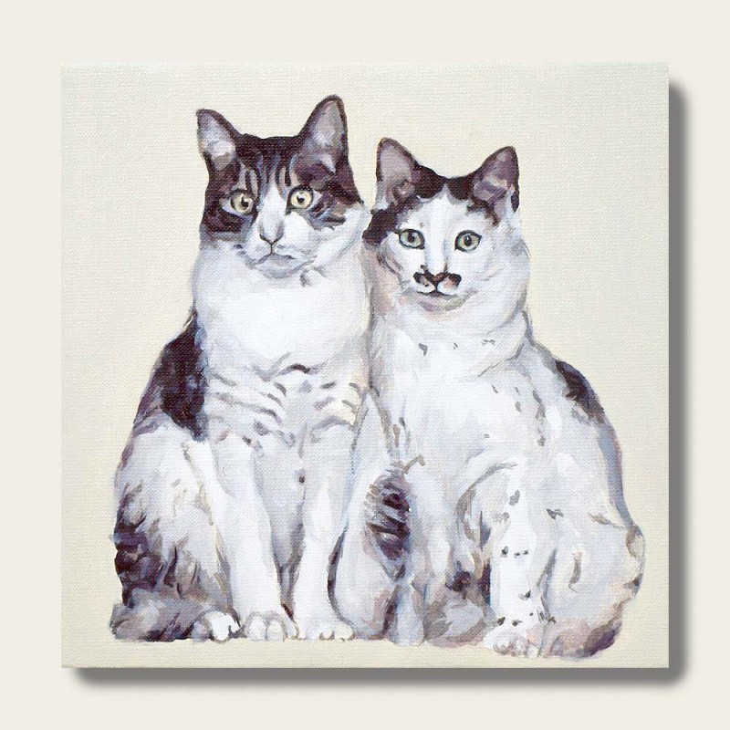 ふるさと納税 油絵で小さな人物画を描きます（18×18cm・背景あり