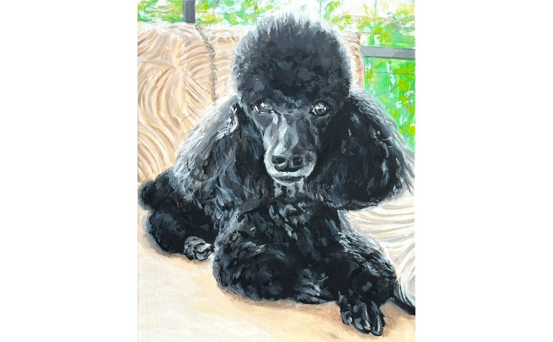 油絵で大切なペットを描きます（33×24cm・背景あり）