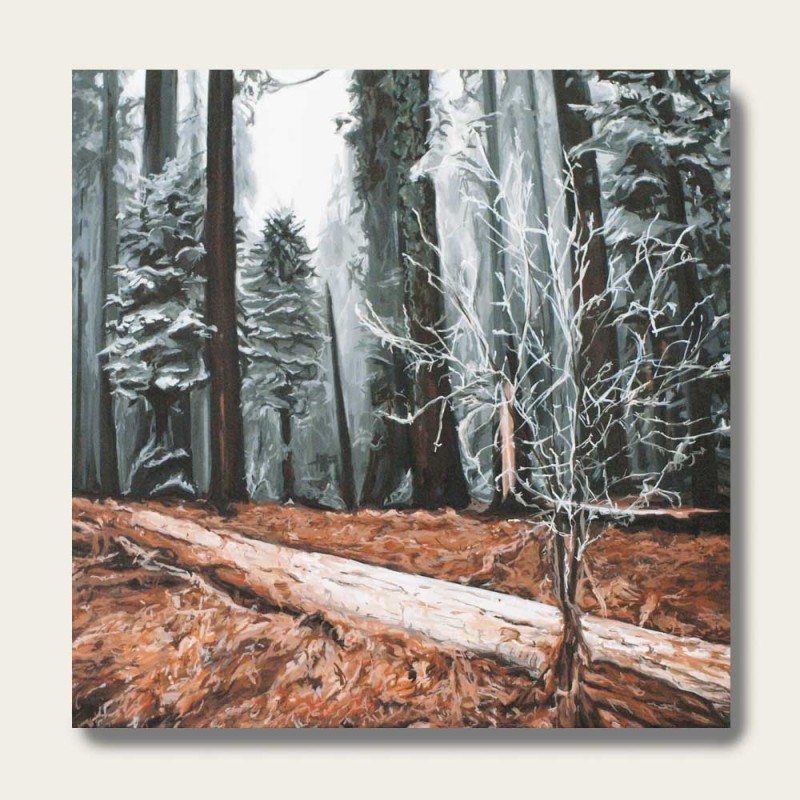 油絵で小さな風景画を細密に描きます（18×18cm）