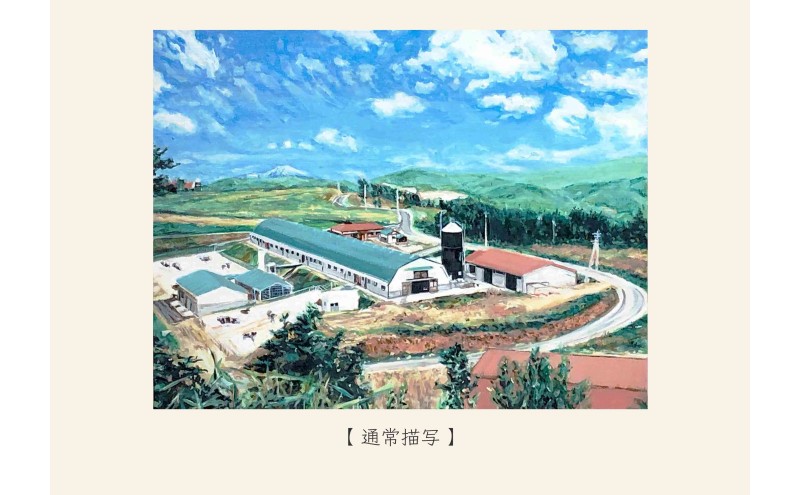 油絵で小さな風景画を細密に描きます（18×18cm）