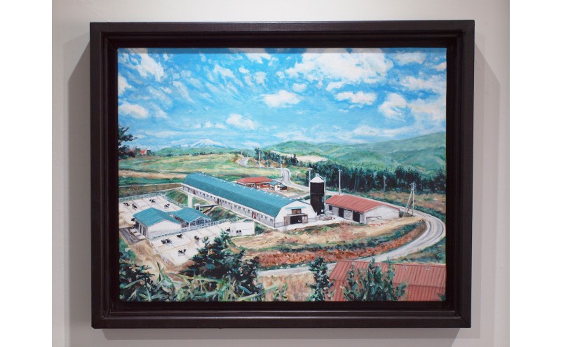 油絵で小さな風景画を描きます（27×22cm）（福岡県大刀洗町