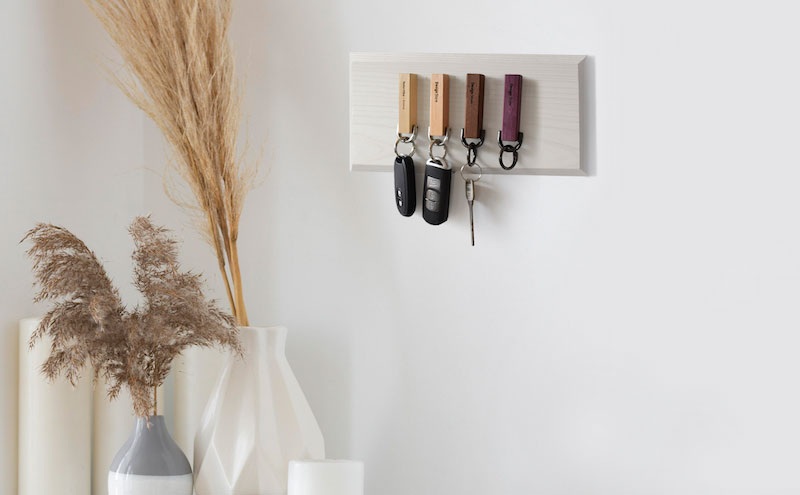 Anew 寄木キーホルダー ストレートタイプ  能美市