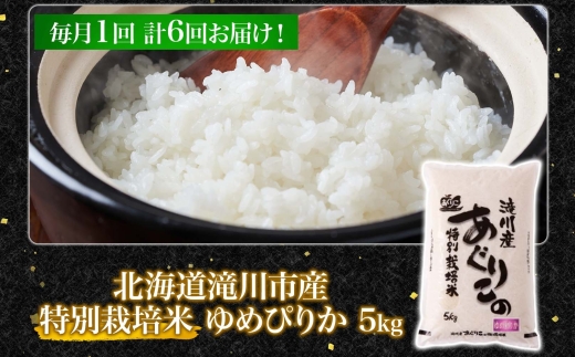 令和7年産米 北海道滝川産 特別栽培ゆめぴりか 5kg 6ヵ月連続 ｜北海道 滝川市 米 お米 白米 精米 ゆめぴりか ユメピリカ 特別栽培 定期便 連続お届け
