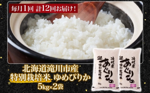 令和7年産米 北海道滝川産 特別栽培ゆめぴりか 10kg 12ヵ月連続 ｜北海道 滝川市 米 お米 白米 精米 ゆめぴりか ユメピリカ 特別栽培 定期便 連続お届け