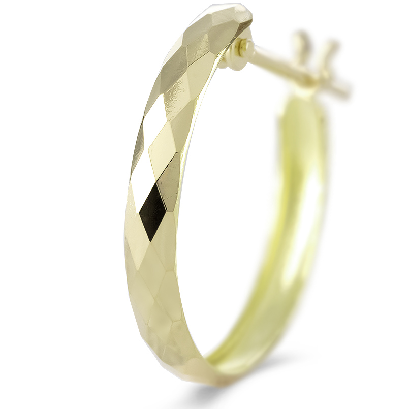 山梨県昭和町のふるさと納税 18金 フープ ピアス 18k 片耳 フープピアス ゴールド カット イエローゴールドK18 18k 地金 ジュエリー シンプル 誕生日 プレゼント 記念日 人気 普段 使い SWAA284