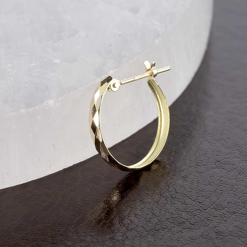 山梨県昭和町のふるさと納税 18金 フープ ピアス 18k 片耳 フープピアス ゴールド カット イエローゴールドK18 18k 地金 ジュエリー シンプル 誕生日 プレゼント 記念日 人気 普段 使い SWAA284