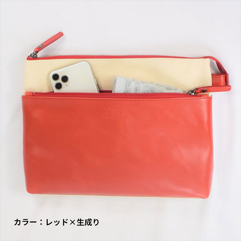 レディース　国産　キャンパスショルダー　7M8-1062（ナチュラル×レッド）