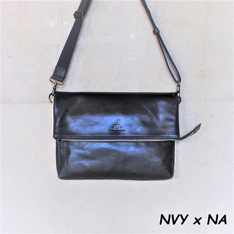 レディース　国産　キャンパスクラッチ　7M8-1063（ナチュラル×ネイビー）