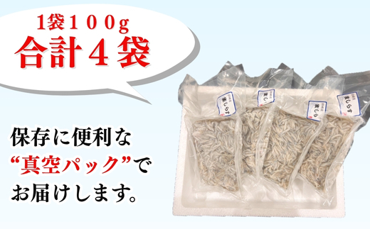 生しらす(お刺身) 400ｇ(100ｇ×4個) 岬だより