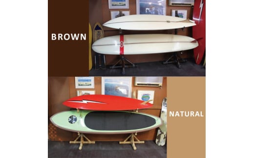 【受注生産】サーフボード バンブースタンド 2枚 | 幅 伸縮可能×奥行き44cm×高さ165cm 海 サーフィン サーファー サーフボード サップ 波乗り ラック サーフボードスタンド 竹素材 バンブー インテリア (KDF-16)