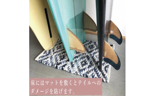 【受注生産】壁掛けサーフボードラック（縦置きのみ)  | 幅72cm（接壁面）×アーム内側長さ60cm×壁からの出は垂直に64cm 海 サーフィン サーファー サーフボード サップ 波乗り ラック サーフボードスタンド 竹素材 バンブー インテリア (KDF-19)