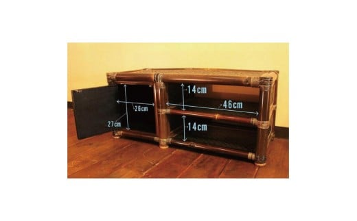 【受注生産】バンブー テレビボード Ｍサイズ 60cm（前扉なし）(KDF-23)