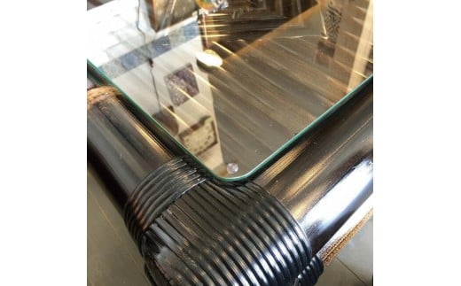 【受注生産】バンブーガラステーブル（座卓）60cm (KDF-27)