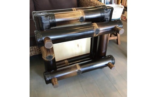 【受注生産】バンブーガラステーブル（座卓）60cm (KDF-27)