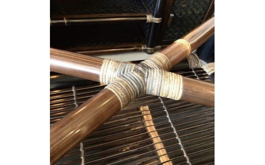 【受注生産】バンブーガラステーブル 90cm (KDF-28)