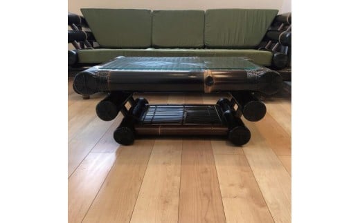 【受注生産】バンブー家具 ガラステーブル ローテーブル (KDF-30) [KDF-30]