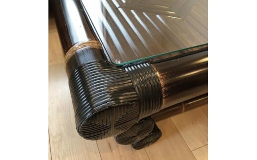 【受注生産】バンブー家具 ガラステーブル ローテーブル (KDF-30) [KDF-30]