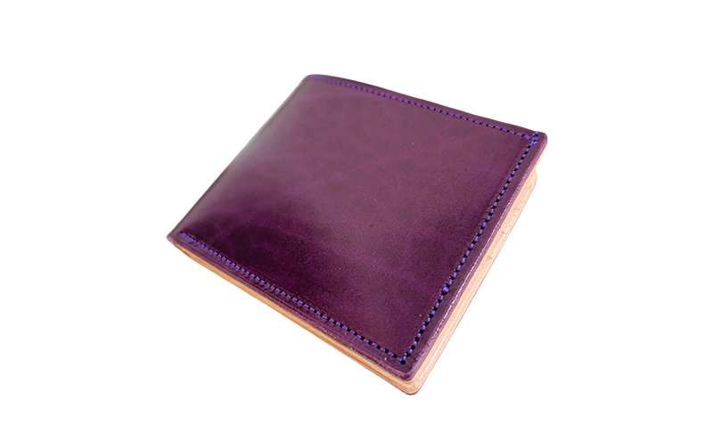 財布 本格毛皮 ハーフウォレット パープルｘダルメシアン コンパクトウォレット 高級皮革 レザー 小銭入れ 札入れ コンパクト ダルメシアン ギフト 日用品 雑貨 日進市 愛知県